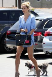 Laura Vandervoort Has Great Legs in a Blue Shorts - West Hollywood 4/21/2017