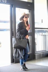 Lea Michele Travel Style - Arrives at LAX Airport in Los Angeles 3/30/2017