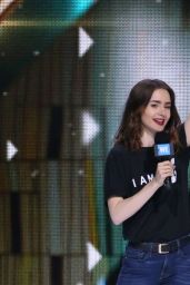 Lily Collins on Stage at WE Day California Show in Los Angeles 04/27/2017