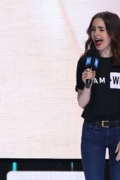 Lily Collins on Stage at WE Day California Show in Los Angeles 04/27/2017