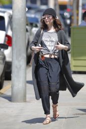Lily Collins Strolled in LA 4/2/2017