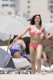 Lourdes Leon in a Pink Bikini - Beach in Miami 4/10/2017