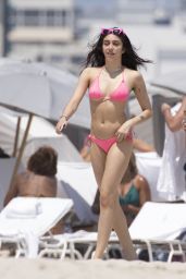 Lourdes Leon in a Pink Bikini - Beach in Miami 4/10/2017