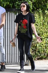 Lucy Hale Drinks a Starbucks Iced Coffee - Taking a Stroll in West Hollywood 04/28/2017