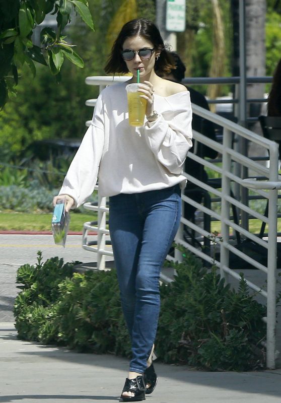 Lucy Hale in Casual Attire - Stops for an Iced Coffee in Studio City 4/7/2017