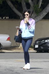Lucy Hale Street Style - Grabbing Her Morning Coffee in LA 04/25/2017