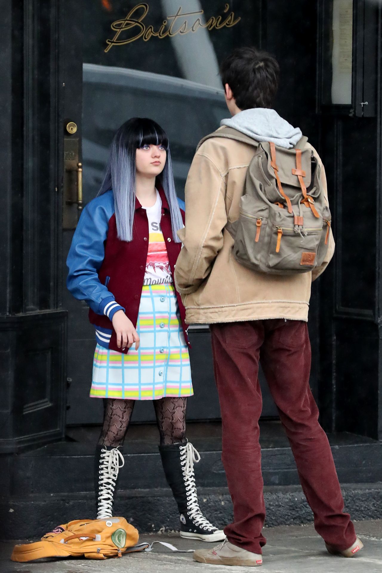 Maisie Williams on the Set With Asa Butterfield in Upstate New York 04