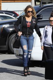 Mariah Carey in Ripped Jeans - Outin Beverly Hills 04/27/2017