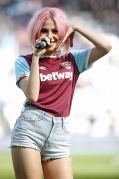 Pixie Lott - Performing At Half Time in West Ham V Everton Football Match in London 4/22/2017