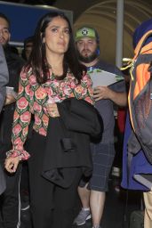 Salma Hayek - Mobbed by Aggressive Autograph Seekers - LAX in Los Angles 04/24/2017