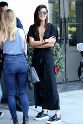 Sara Sampaio in Black Pant Suit - Leaving Lunch at Spago in Los Angeles 4/12/2017