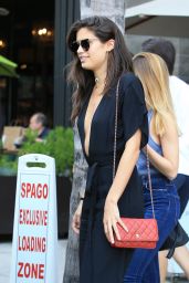 Sara Sampaio in Black Pant Suit - Leaving Lunch at Spago in Los Angeles 4/12/2017