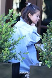 Selena Gomez Wearing Mom Jeans at Montage Hotel in Beverly Hills 04/28/2017