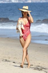 Alessandra Ambrosio in Swimsuit at the Beach in Malibu 05/30/2017