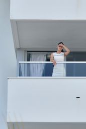 Alexandra Daddario at a Balcony in Miami, Florida 05/14/2017