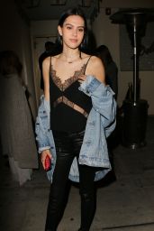 Amelia Hamlin in a Denim Jacket at Delilah in West Hollywood 05/11/2017