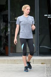 Ashley Greene in Leggings at a Gas Station in Los Angeles 05/09/2017