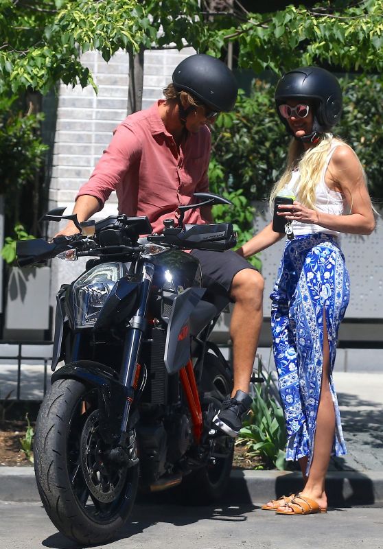Candice Swanepoel With a Motorbike - Out in NYC, May 2017