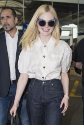 Elle Fanning – Arriving at the Nice Airport in France 05/16/2017