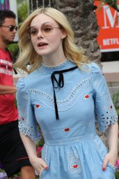 Elle Fanning at Croisette during the 70th Cannes Film Festival in France 05/18/2017