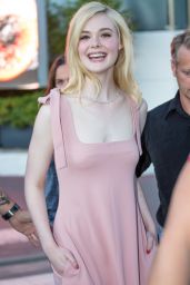 Elle Fanning in Pink - Out in Cannes 05/19/2017