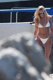 Elsa Hosk in a White Bikini - Cannes 05/24/2017