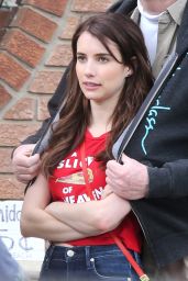 Emma Roberts - Filming "Little Italy" in Toronto 05/24/2017