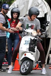 Emma Roberts - Films a Scene on a Scooter with Hayden Christensen in Toronto 05/30/2017