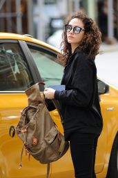 Emmy Rossum Street Style - Leaving a Cab in New York 05/24/2017