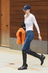Gigi Hadid in Blue Jeans and Black Boots - NYC 05/29/2017