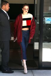 Gigi Hadid Looking Stylish in a Tommy Hilfiger Sweater, NYC 05/12/2017