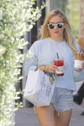 Hilary Duff in Jeans Shorts Out in Beverly Hills 5/20/2017