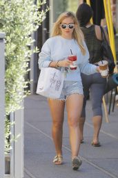 Hilary Duff in Jeans Shorts Out in Beverly Hills 5/20/2017