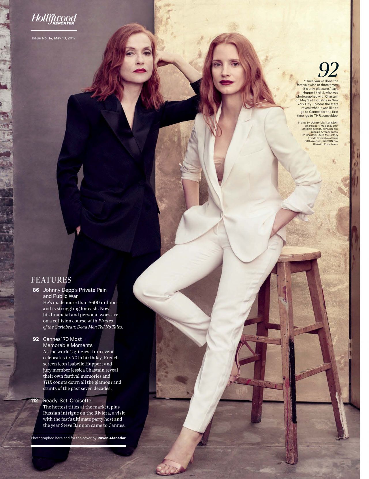 Jessica Chastain and Isabelle Huppert - The Hollywood Reporter May 2017 ...