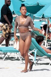 Karrueche Tran in Bikini - Beach in Miami 05/15/2017