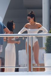 Kendall Jenner in White Swimsuit - Cannes, France 05/24/2017