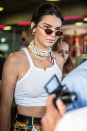Kendall Jenner Street Outfit - Meets the Fans at an Ice Cream Store in Cannes 05/24/2017