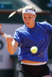 Kristina Mladenovic - Practice Session During the French Open, Roland Garros 05/27/2017