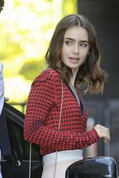 Lily Collins Style and Fashion Inspirations - Outside ITV Studios in London 05/25/2017