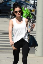 Lucy Hale in Tights - Leaving the Gym in West Hollywood 05/24/2017