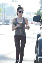Lucy Hale in Workout Gear - Grabs a Coffee in LA 05/04/2017