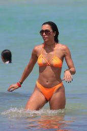 Metisha Schaefer in an Orange Bikini - Miami 05/27/2017