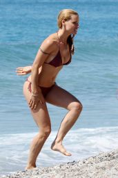 Michelle Hunziker in Bikini on the Beach in Varigotti, Italy 05/21/2017