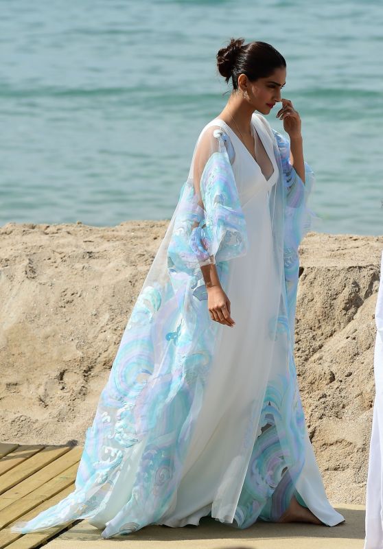 Sonam Kapoor on the Beach in Cannes, France, May 2017