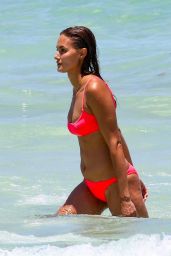 Anne Marie Kortright in a Pink Bikini at Miami Beach 06/25/2017