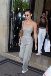 Bella Hadid Showing Off Her Trendy Style - Laving Her Hotel in Paris 06/11/2017