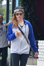 Brittany Snow in Tights - Leaving Her Pilates Class in LA 06/01/2017