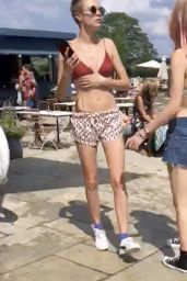 Cara Delevingne in Bikini Top at Soho Farmhouse in the Cotswolds 06/19/2017