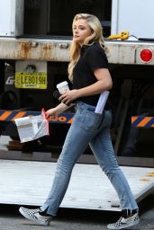 Chloe Grace Moretz on the Set of "Louis C.K. Untitled Film Project" in NYC 06/17/2017