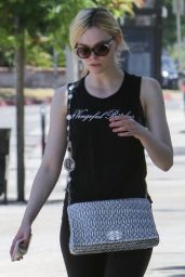 Elle Fanning in a "Vengeful Bitches" Black Top - Out in LA 06/13/2017